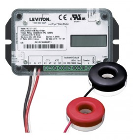 Leviton MDTCT-2SC GEN3 Dual-Element Mini Meter, 1 kWh, 200 A-