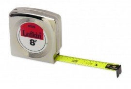 Lufkin W9210ME Mezurall Chrome Case SAE/Metric Yellow Clad Power Return Tape Measure, &amp;frac12;&amp;quot; x 3m/10'-