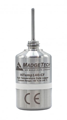 MadgeTech HiTemp140-CF-2.1 High Temperature Data Logger, 2.1&quot; probe, 284°F-