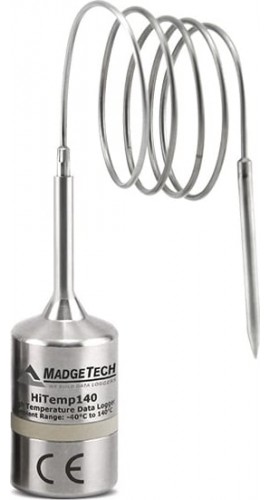 MadgeTech HiTemp140-PT Enregistreur de donn&amp;eacute;es de haute temp&amp;eacute;rature avec une sonde flexible de 304.8 mm et un embout per&amp;ccedil;ant de 25.4 mm-