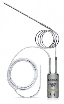 MadgeTech HiTemp140X2 s&amp;eacute;rie Enregistreur de donn&amp;eacute;es haute temp&amp;eacute;rature &amp;agrave; double sonde avec une sonde RTD flexible de 914.4 mm/sonde RTD pliable de 609.6 mm/gaine de sonde de 127 mm-