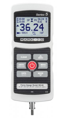 Mark-10 M5-012 Series 5 Advanced Digital Force Gauge, 0.12 x 0.00002 lbF-