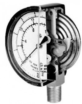 Marsh G22677 Diaphragm Gauge, 2.5&amp;quot;, 0 to 10 oz/in&lt;sup&gt;2&lt;/sup&gt;, 1/4&amp;quot; NPT Lower-