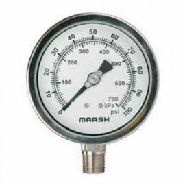 Marsh H20782 Stainless Steel Internal Gauge, 0 to 5000 psi, 1/4&amp;quot; NPT-