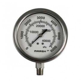 Marsh X32549P Severe Service Gauge, 0 to 100 psi, Copper Alloy, 1/4&amp;quot; Center, Clearance Pricing-