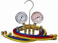Mastercool 36661-MRG 2-Way Commercial Manifold Metric Gauge Set with 3 x 60&amp;quot; hoses, gauge guards-