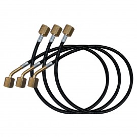 Mastercool 44324 Set of 3 Capillary Hoses with 3 x 24&amp;quot; hoses, straight x 45&amp;deg; fittings-