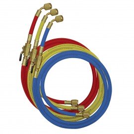 Mastercool 49262-60 High Pressure Refrigerant Charging Hose Set with Manual Shut-Off Ball Valves-