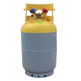 Mastercool 62011 Refrigerant Recovery Cylinder with float switch, 30 lbs, 1/4" FL-M, yellow/gray-