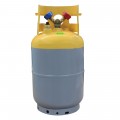 Mastercool 62011 Refrigerant Recovery Cylinder with float switch, 30 lbs, 1/4&quot; FL-M, yellow/gray-
