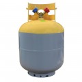 Mastercool 63010 Refrigerant Recovery Cylinder, 50 lbs,  1/4&quot; FL-M, yellow/gray-