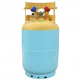 Mastercool 67011 Cylindre de r&amp;eacute;cup&amp;eacute;ration avec interrupteur &amp;agrave; flotteur, 13.61 kg, D.O.T., jaune/bleu-