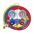 Mastercool 85772-G 2-Way Aluminum Manifold Gauge Set with protector guard, less coupler, R134a-