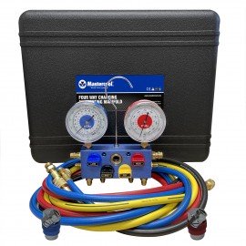 Mastercool 86472 Ensemble de manom&amp;egrave;tres &amp;agrave; 4 voies en aluminium avec raccords E-Z snap<sup>MC</sup>, R134 A-