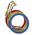 Mastercool 90262-60 Standard Hoses with manual shut-off valve, 60&quot;, 1/4 x 1/4″, 3-pack-