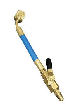 Mastercool 90263-R Vanne d'arr&amp;ecirc;t manuelle, 45˚, 1/4 x 1/4&amp;Prime;, bleue-