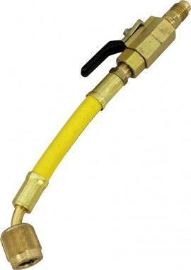 Mastercool 90264 Straight and Manual Shut-Off Valve, yellow,  1/4 x 1/4&quot;-