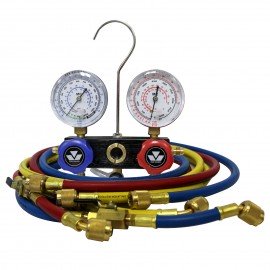 Mastercool 92661-MR 2-Way Aluminum Manifold Gauge Set, metric, R134a, R22, R12, and R404A-