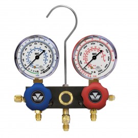 Mastercool 93103-G Ensemble de manom&amp;egrave;tres &amp;agrave; 2 voies en aluminium avec protecteurs, sans boyaux, R12, R22 et R502-