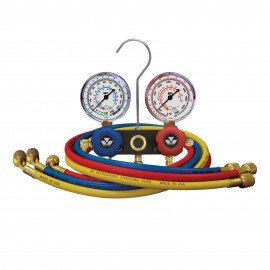 Mastercool 93636-G 2-Way Aluminum Manifold Gauge Set with protector guard, R12, R22, and R502-