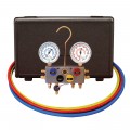 Mastercool 95172-A 4-Way Aluminum Manifold Gauge Set with standard hoses and fittings, R12, R22, and R502-