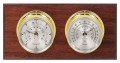 Maximum Catalina 2S Two-Instrument Weather Station with mahogany panel, brass case, silver dial-