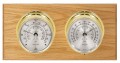 Maximum Catalina Two-Instrument Weather Station with oak panel, brass case, silver dial-