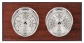 Maximum Catalina Two-Instrument Weather Station with mahogany panel, chrome case, silver dial-