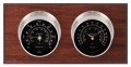 Maximum Catalina Two-Instrument Weather Station with mahogany panel, satin case, black dial-