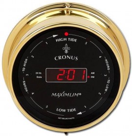 Maximum Cronus CSB Time and East Coast Tide Clock, Brass Case and Black Dial-