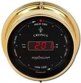 Maximum Cronus CSB Time and East Coast Tide Clock, Brass Case and Black Dial-