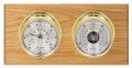 Maximum Hatteras 2S Two-Instrument Weather Station with oak panel, brass case, silver dial-