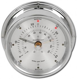 Maximum Maestro 2S MKAC 2-Scale Wind Speed and Direction, Chrome Case and Silver Dial-