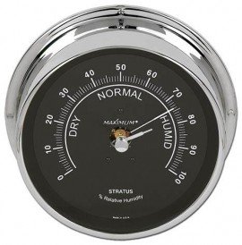 Maximum Stratus STBC Outdoor Humidity Instrument, Chrome Case and Black Dial-