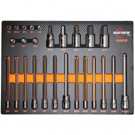 Mayhew Tools 16065F Hex Socket Bit Set, 26-piece, Metric-