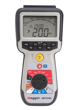 Megger MIT2500 CAT IV Insulation and Continuity Tester, 2500 V, 1 M&amp;ohm;-