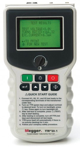 Megger TTR20-1 Handheld Transformer Turns Ratio Tester-