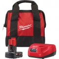 Milwaukee 48-59-2440 Battery Pack &amp; Charger Starter Kit for M12 Series, 12 V, 4 ah-