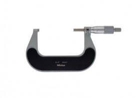 Mitutoyo 102-332-10 Outside Micrometer with Heat Ins. Plate, 3 to 4", Ratchet Stop-
