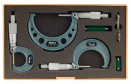 Mitutoyo 103-929 Outside Micrometer Economy Design Set, 0 to 3”-