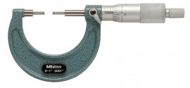 Mitutoyo 111-166 S&amp;eacute;rie 111 Microm&amp;egrave;tre m&amp;eacute;canique &amp;agrave; cannelures, 0 &amp;agrave; 25.4 mm-
