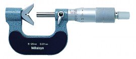 Mitutoyo 114-107 3 Flute V-Anvil Micrometer, 85 to 100 mm-