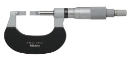 Mitutoyo 122-111-10 Hardened Steel Blade Micrometer, 0 to 25 mm-