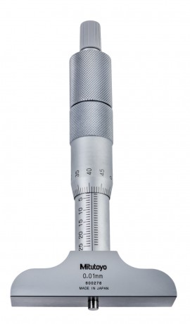 Mitutoyo 129-111 129 Series Metric Depth Micrometer with Interchangeable Rods, 0 to 100 mm-