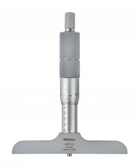 Mitutoyo 129-115 Microm&amp;egrave;tre de profondeur avec tiges interchangeables, gamme de 0 &amp;agrave; 100 mm, base de 101.6 x 16 mm-