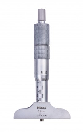 Mitutoyo 129-152 Mechanical Interchangeable Rod Depth Micrometer, 0 to 300 mm, .01 mm Graduation-