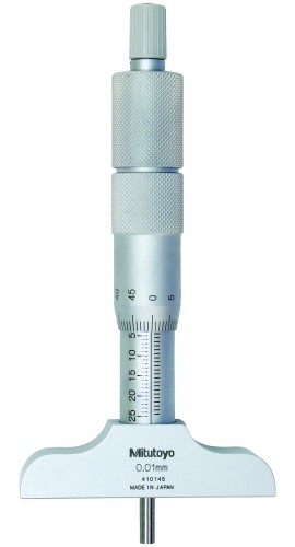 Mitutoyo 129-153 Microm&amp;egrave;tre de profondeur m&amp;eacute;canique avec tiges interchangeables, 0 &amp;agrave; 300 mm, 0.01 mm-
