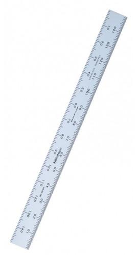 Mitutoyo 182-211 Series 182 Full Flexible Steel Rule, 150 mm, 1 mm/0.5 mm/1 mm/0.5 mm-