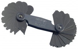 Mitutoyo 186-101 Series 186 Inch Radius Gauges, &lt;sup&gt;1&lt;/sup&gt;&amp;frasl;&lt;sub&gt;32&lt;/sub&gt; to &amp;frac14;&amp;quot;, imperial-
