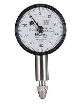 Mitutoyo 1911A-10 Series 0 Compact Dial Indicator with Lug, 0 to 2.5 mm, Metric-